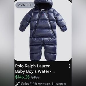 Polo Ralph Lauren Baby Snow Suit Newborn